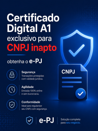 CERTIFICADO DIGITAL A1 CNPJ INPTO-