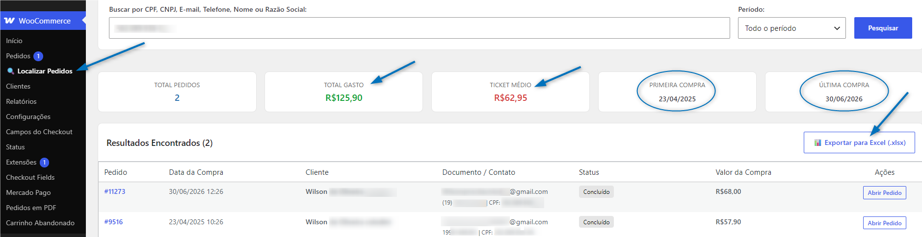 Localizador de Pedidos para WooCommerce